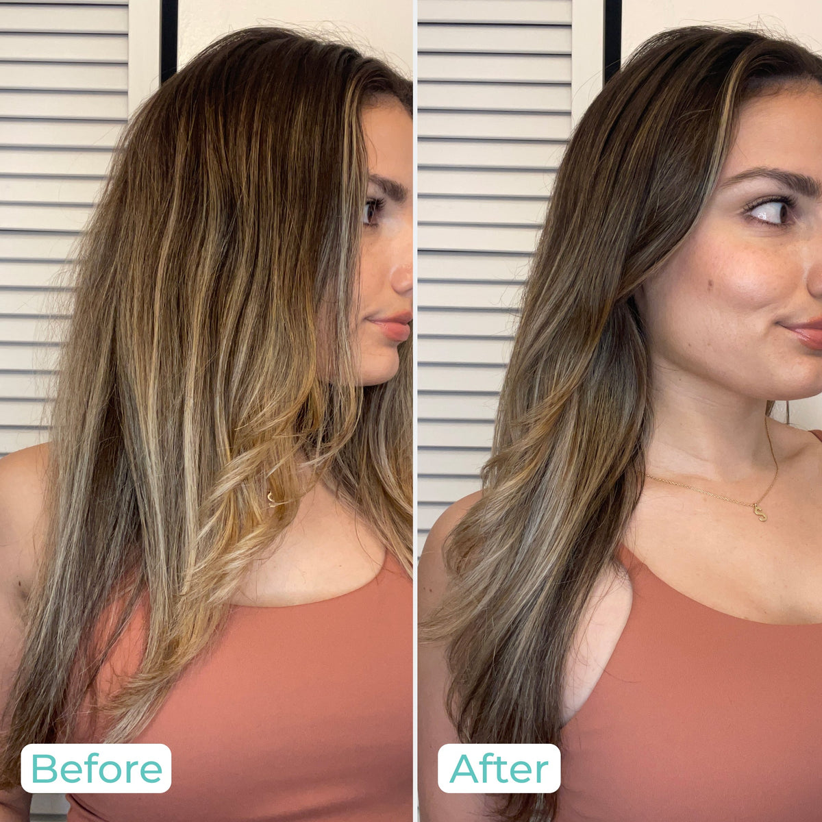 Before and after: smoother, shinier hair with EVOLVh The Standard Hair Oil