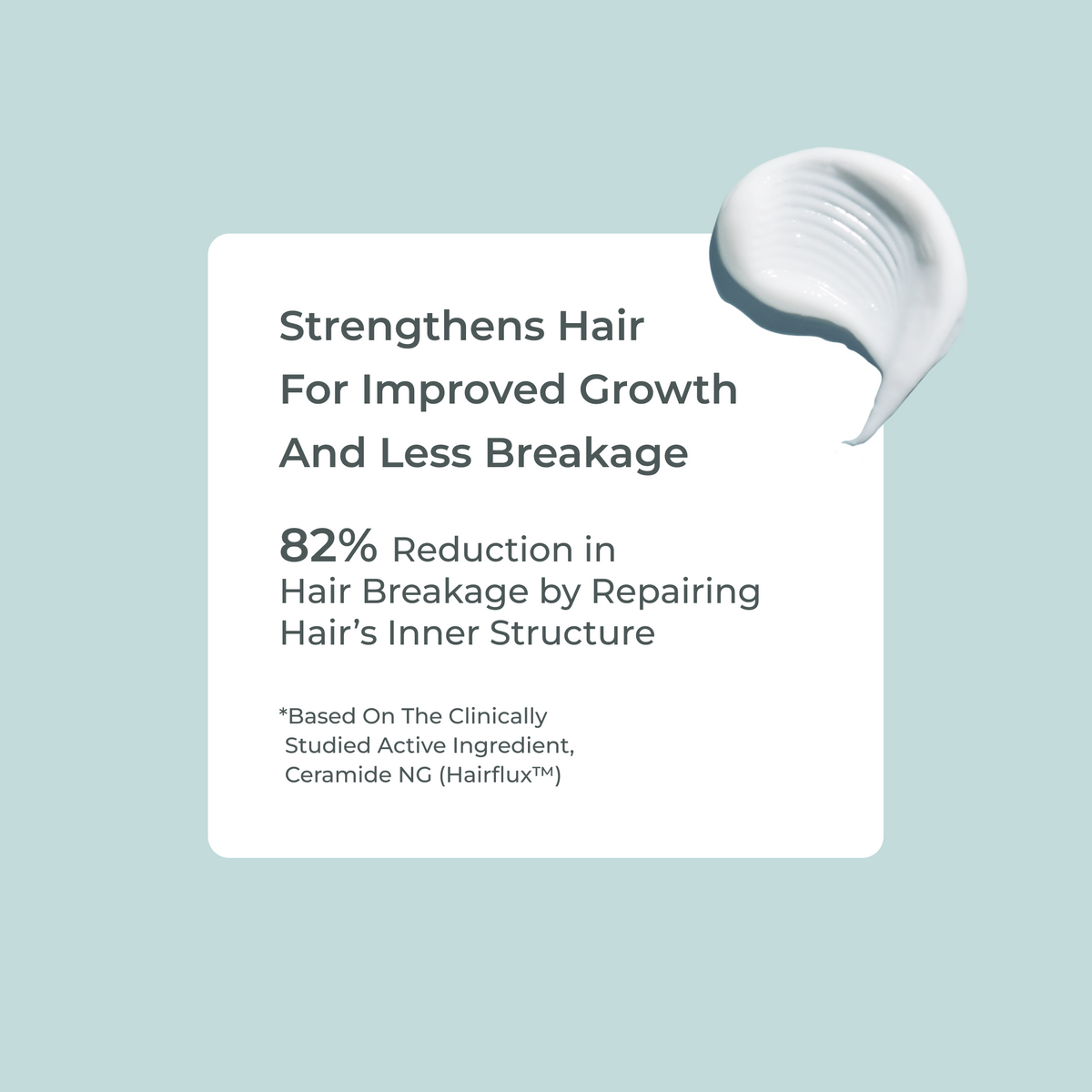 EVOLVh UltraShine Conditioner breakage-reduction claim with cream swatch