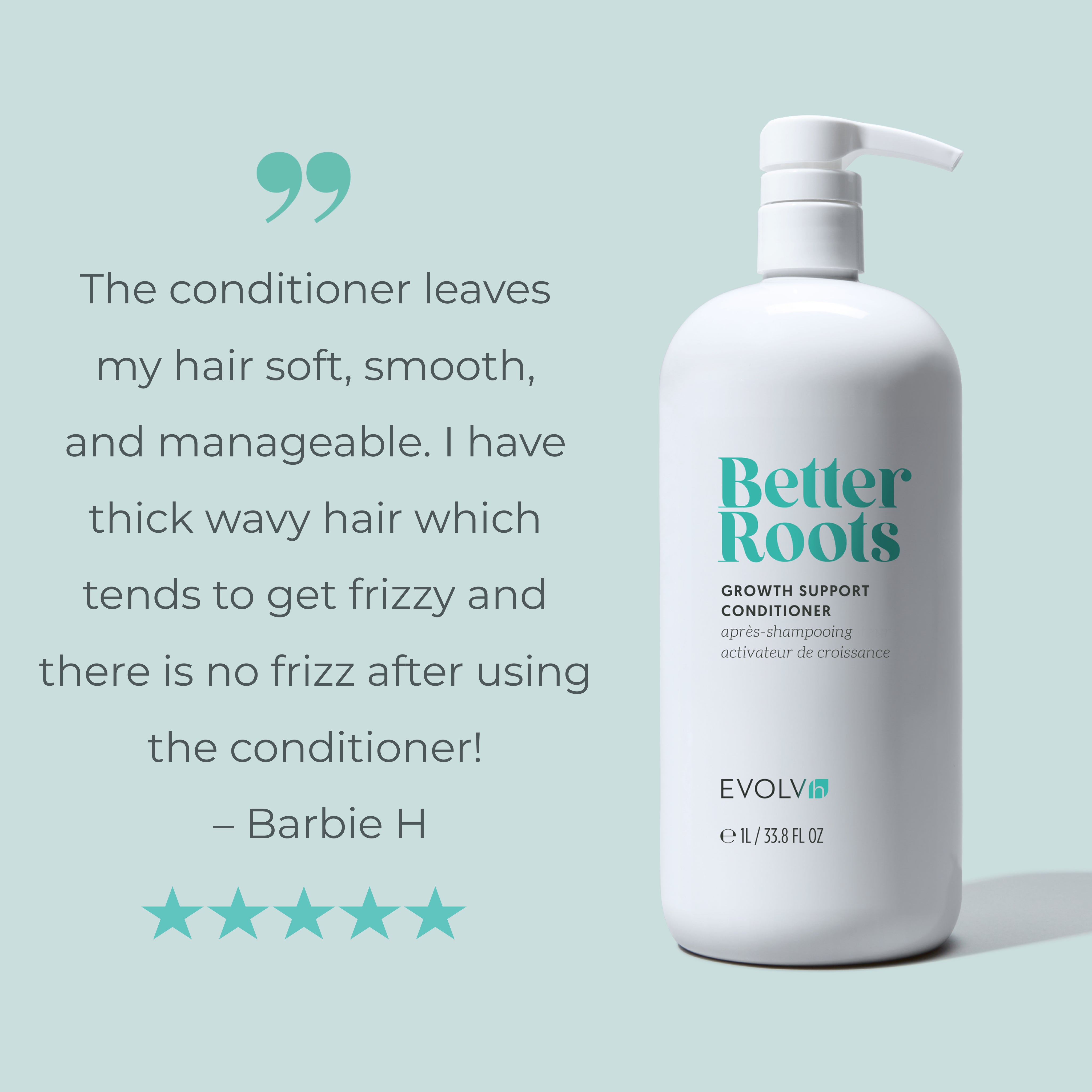 EVOLVh Better Roots Growth Support Shampoo and Conditioner Liter Duo